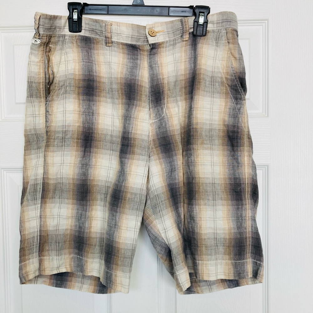 Tommy bahama relax men’s plaid linen shorts